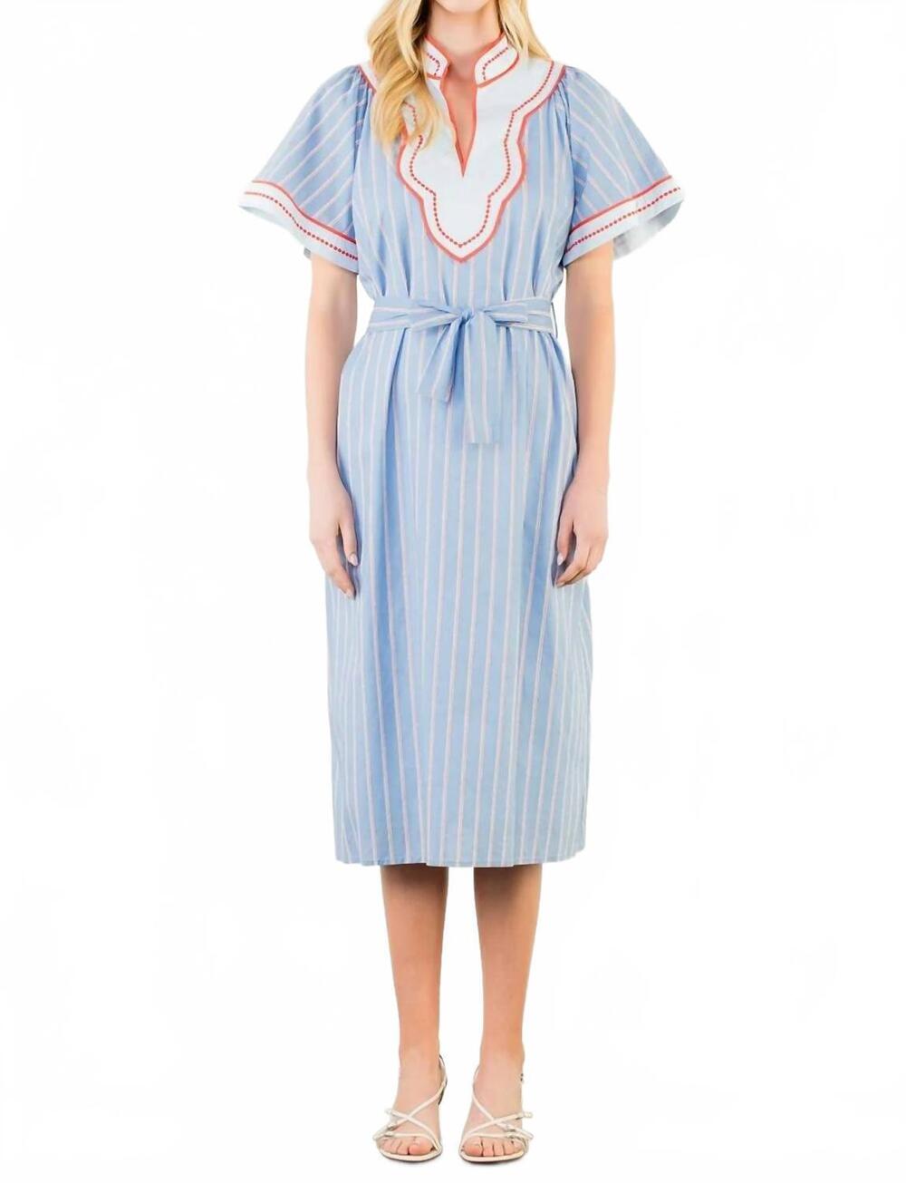 NEW THML women's abilene dress in blue